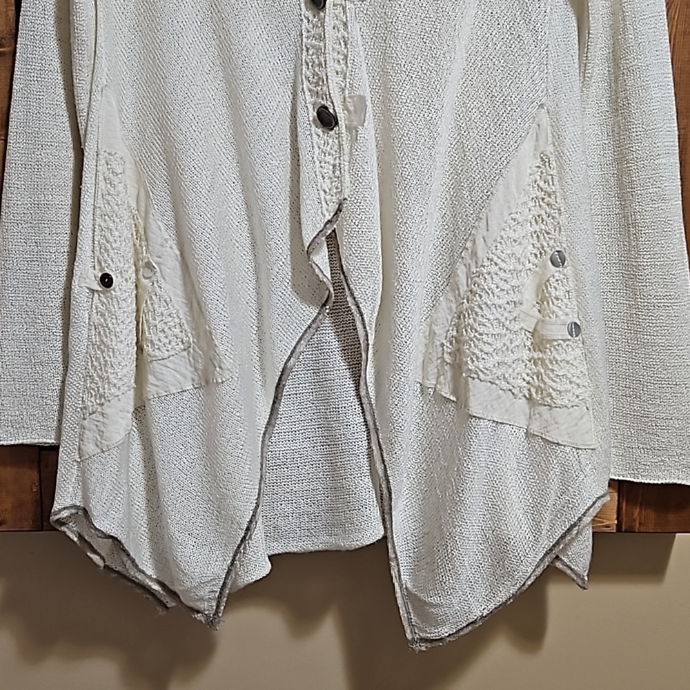 Caty Lesca Knit Lace Cardigan Sweater Size 3 - Picture 4 of 16